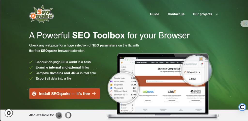 SEO Free Tools: SEOquake
