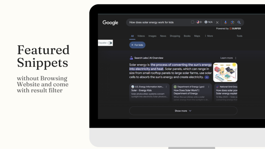 Get Concise Answer from Featured Snippets