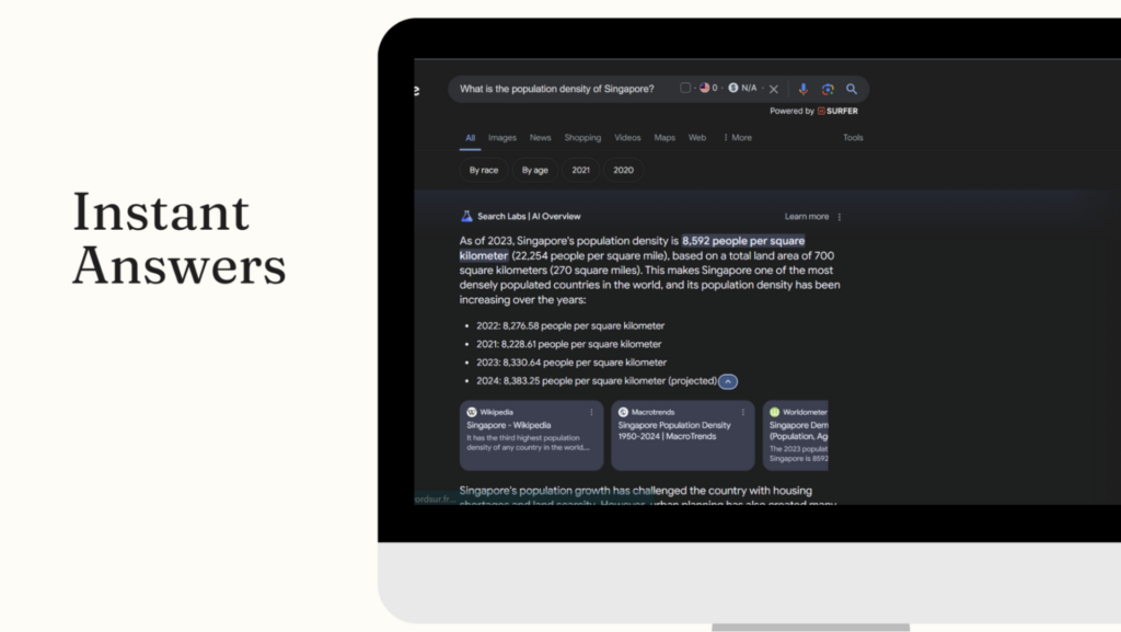 Get Instant Answers or Numerical Data from Google AI Overview
