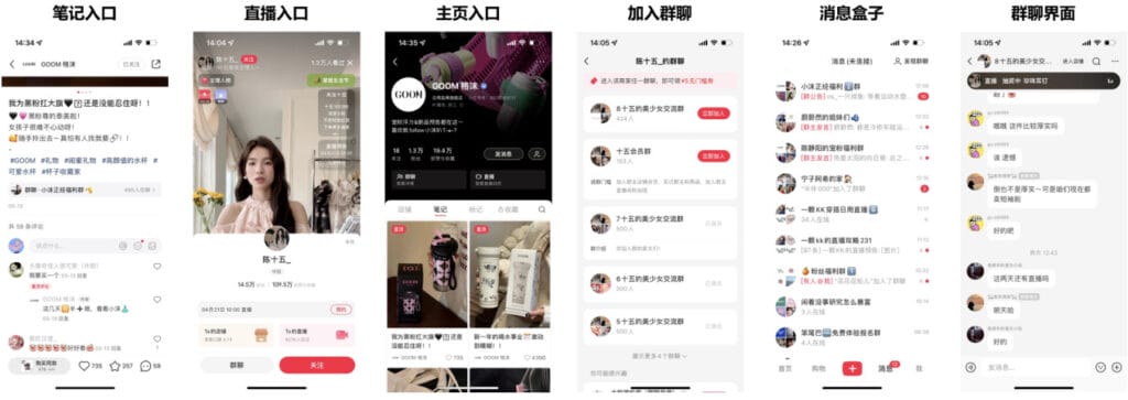 User Interface of XHS Group Chat 小红书群聊 (Image Source)
