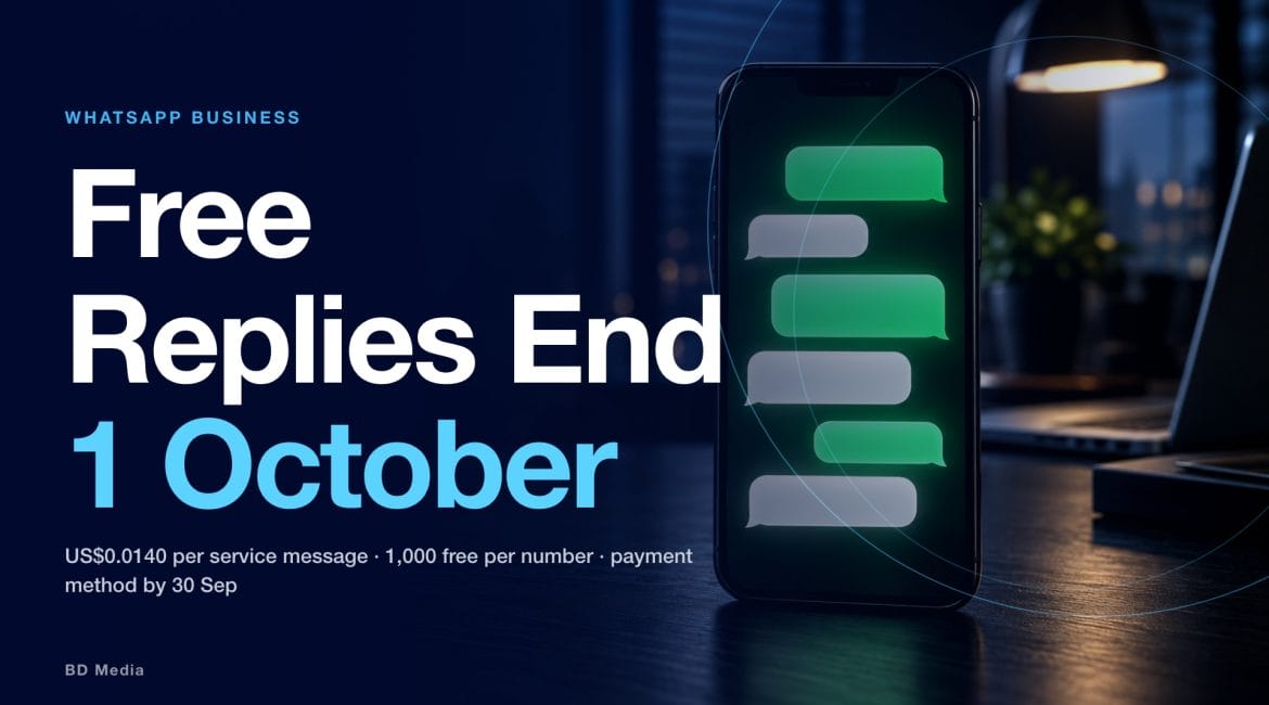 WhatsApp Service Replies Stop Being Free on 1 October: The Checklist