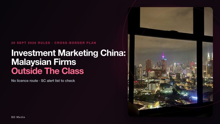 Investment Marketing China: Malaysian Firms Sit Outside The Permitted Class