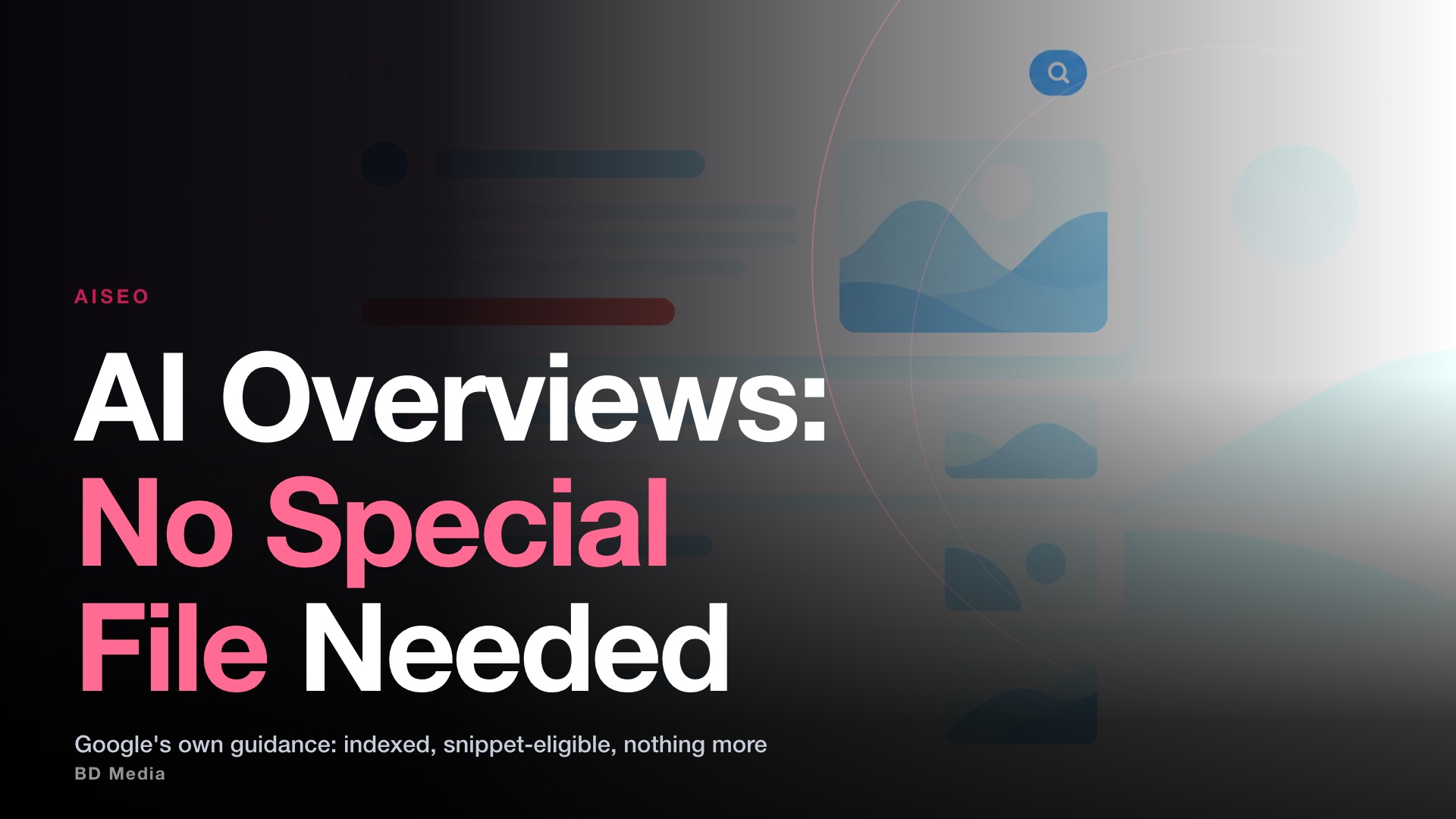 Google AI Overviews: No Special File, No Special Schema