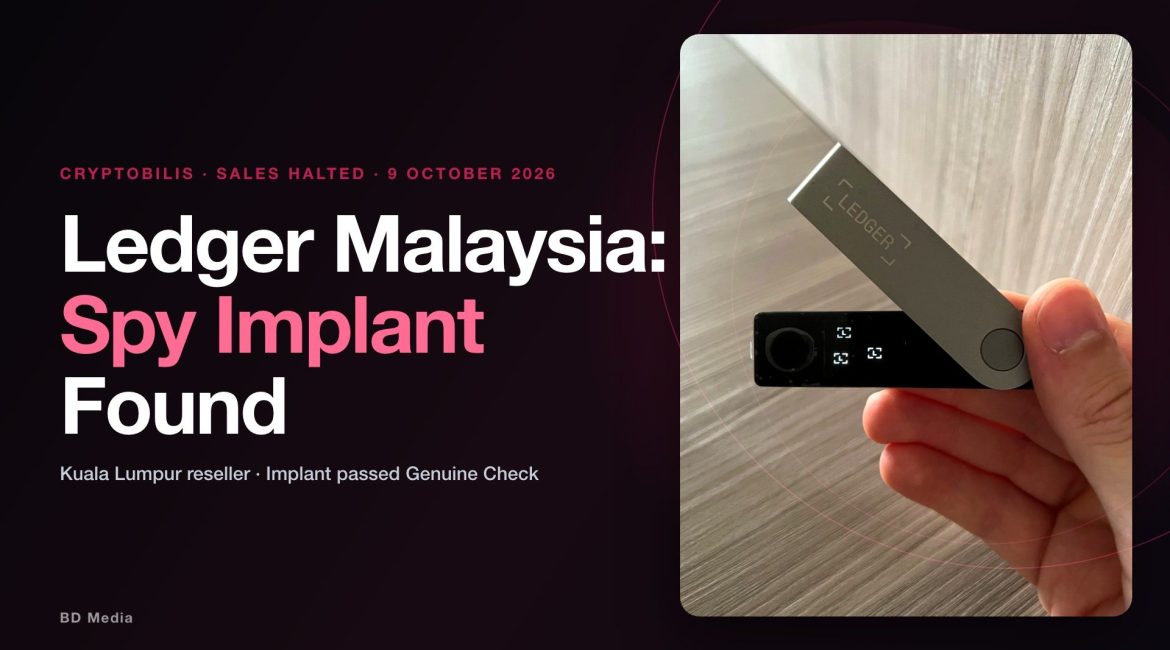 Ledger Malaysia: Spy Implant Found as CryptoBilis Halts Wallet Sales