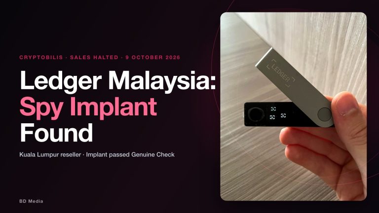 Ledger Malaysia: Spy Implant Found as CryptoBilis Halts Wallet Sales